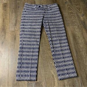 Lilly Pulitzer Womens Pants Blue Size 6 Cropped Tickle The Ivories Printed